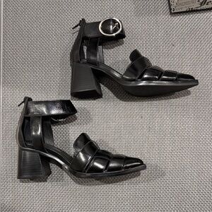 Jeffrey Campbell Black Strappy Block Heel Sandals